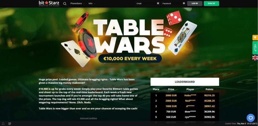 Top Australian Gambling Sites 13 Table wars at Bitstarz